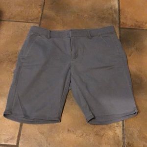 Loft gray shorts, missing the inside button